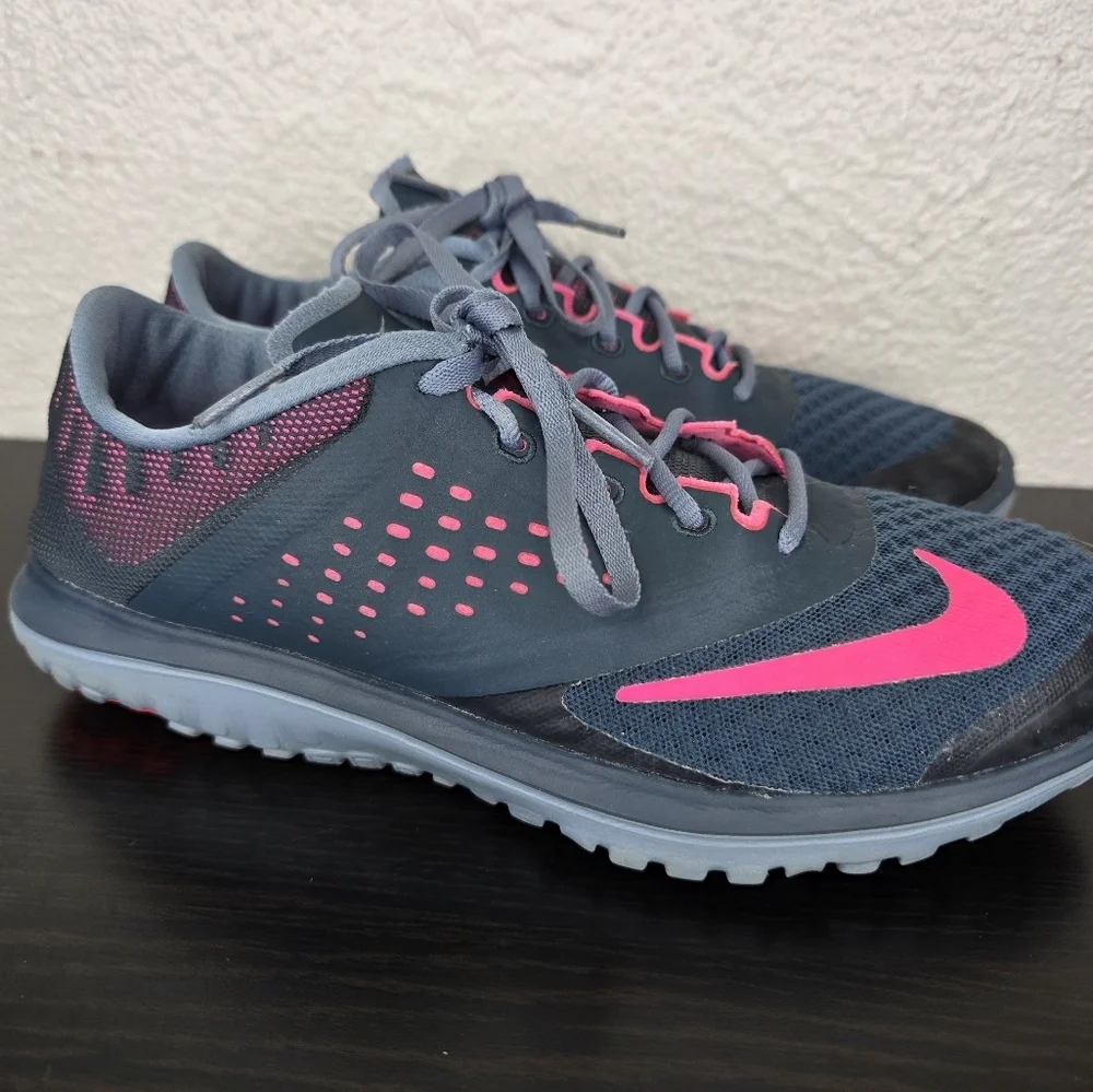 Nike FS Lite Run 2 Gray/Pink Running Shoes 684667-005 Womens Size 8.5 - Picture 7 of 16